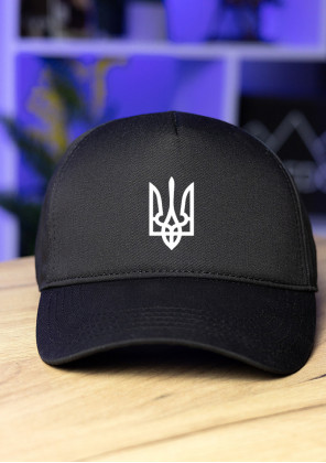 Кепка Pobedov Trucker Cotton - Герб наклейка біла Чорний, Універсальний