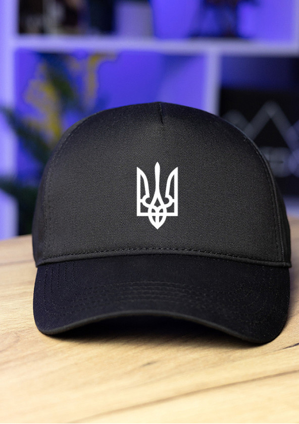 Кепка Pobedov Trucker Cotton - Герб наклейка біла Чорний