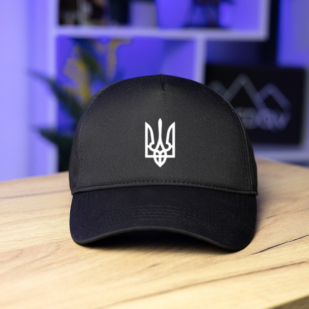 Кепка Pobedov Trucker Cotton - Герб наклейка біла Чорний, Універсальний - 