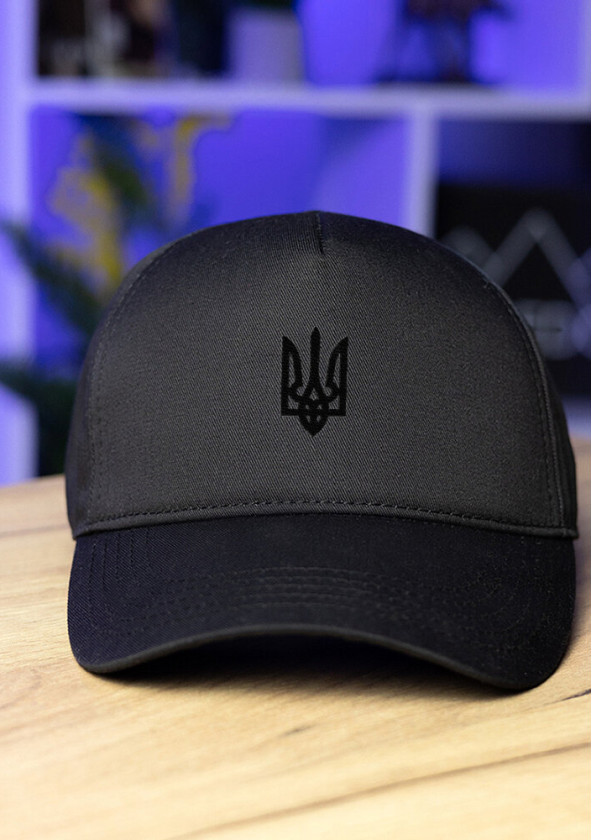 Кепка Pobedov Trucker Cotton - Герб чорна вишивка Чорний
