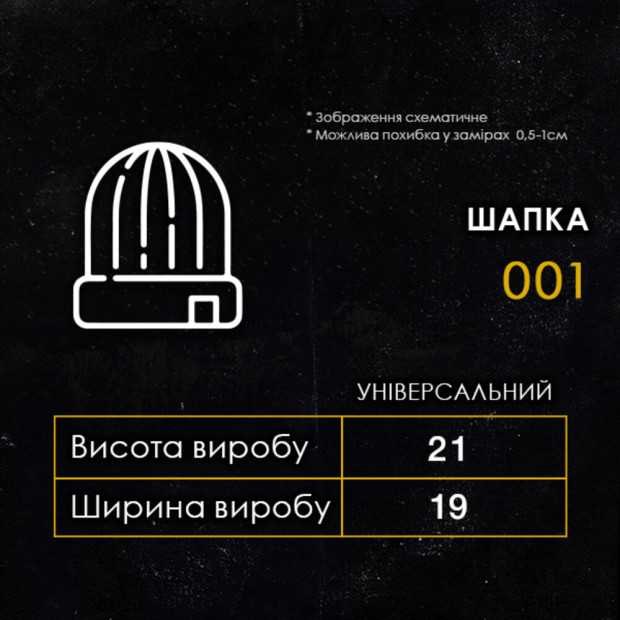 Шапка 001 Бордовий, Універсальний - 1