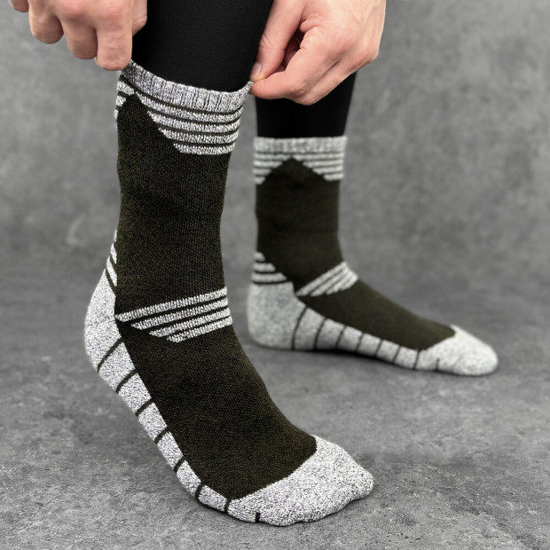 Шкарпетки Pobedov Heat Хакі-сірий, XL - 1