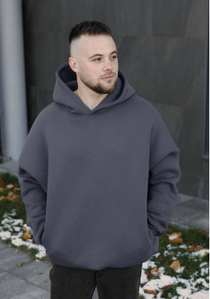 Худі oversize Pobedov Urbanist Темно-сірий, Універсальний
