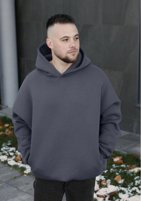 Худі oversize Pobedov Urbanist Темно-сірий