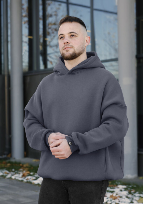 Худі oversize Pobedov Urbanist Темно-сірий 2