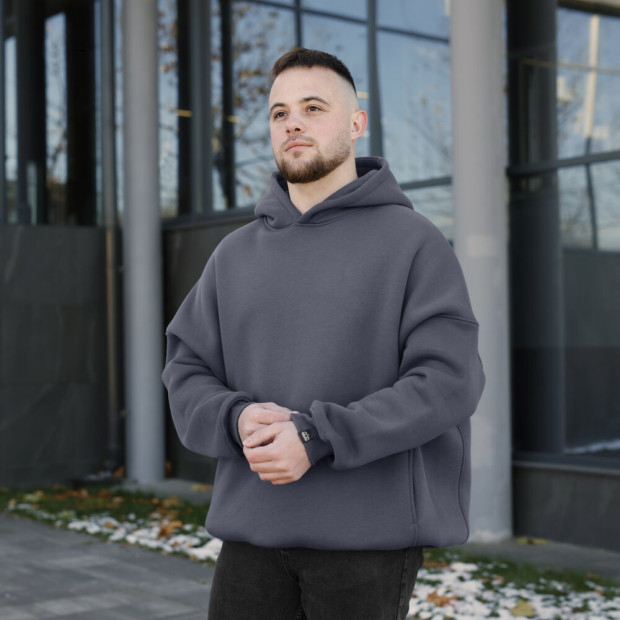 Худі oversize Pobedov Urbanist Темно-сірий, Універсальний - 1