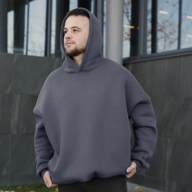 Худі oversize Pobedov Urbanist Темно-сірий, Універсальний - 2