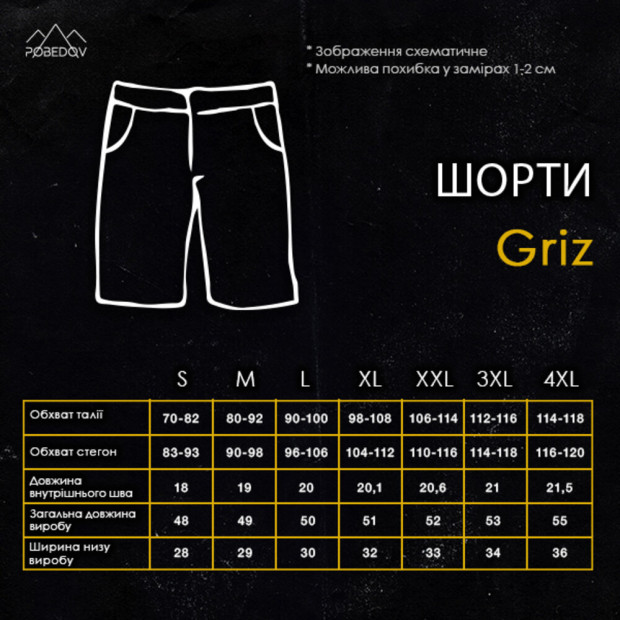 Шорти Pobedov Griz Темно-сірий, XL - 8