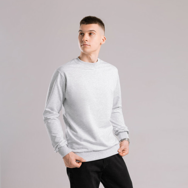 Світшот Pobedov 001 Сірий меланж - 1