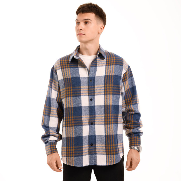 Рубашка Pobedov Tartan Синий, S - 1