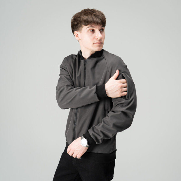 Бомбер Pobedov Thunder Темно-серый - 1