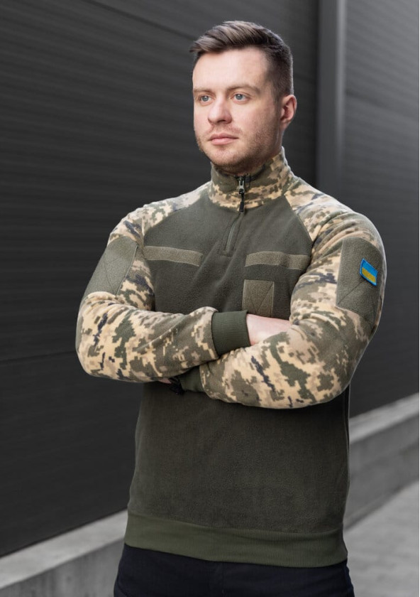 Толстовка тактична Freedom військова з липучками Хакі-камуфляж 2