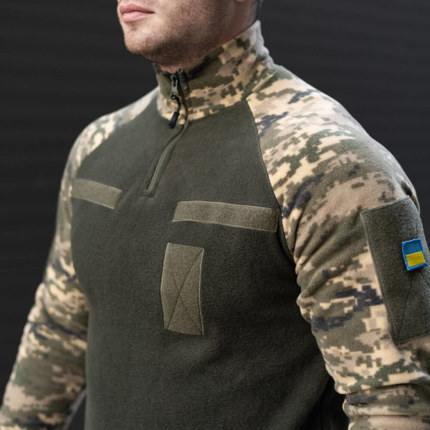 Толстовка тактична Freedom військова з липучками Хакі-камуфляж, XL - 5
