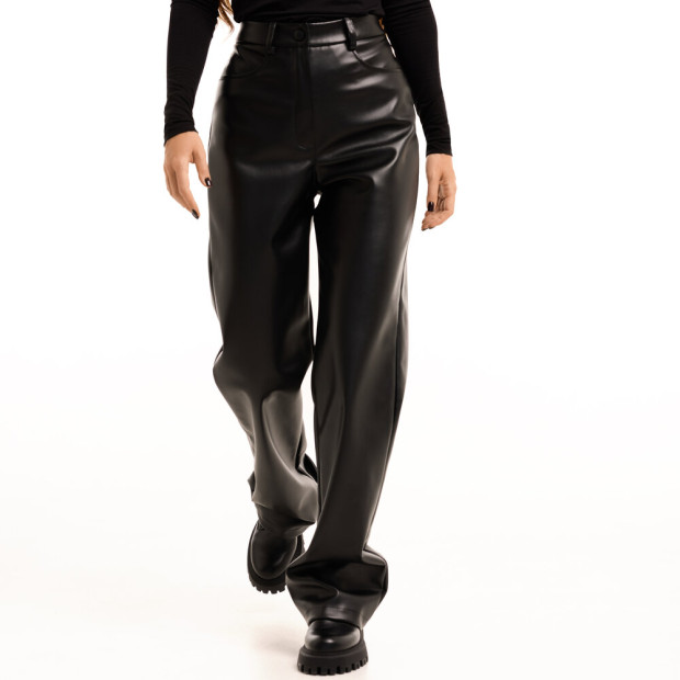 Штани Pobedov Leather жіночі Чорний, L - 1