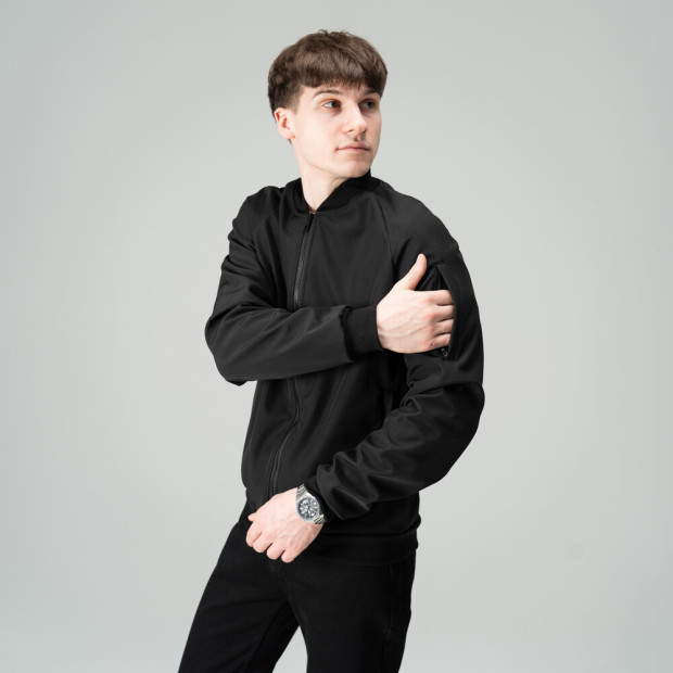 Бомбер Pobedov Thunder Черный, M - 1