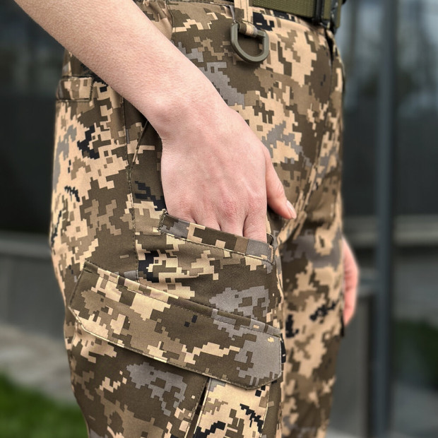 Штани-карго Pobedov Tactical Soft Waterproof Жіночі Піксель, 2XL - 5
