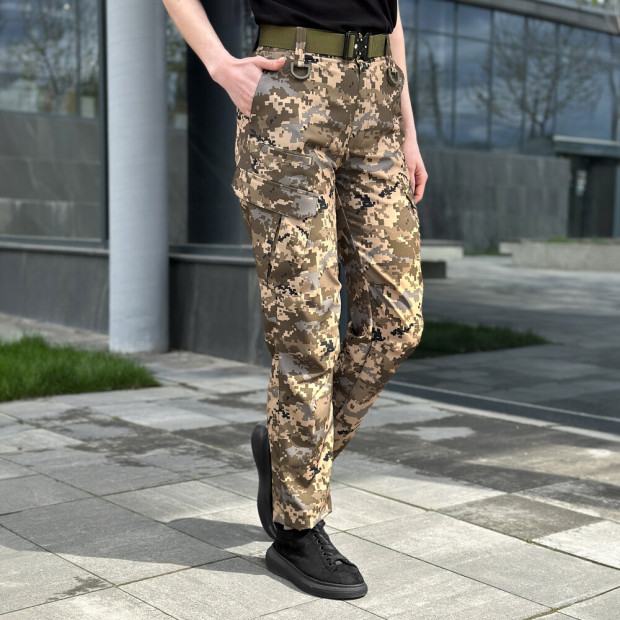 Штани-карго Pobedov Tactical Soft Waterproof Жіночі Піксель, 3XL - 1
