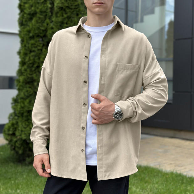 Сорочка Pobedov Founder Бежевий, L - 