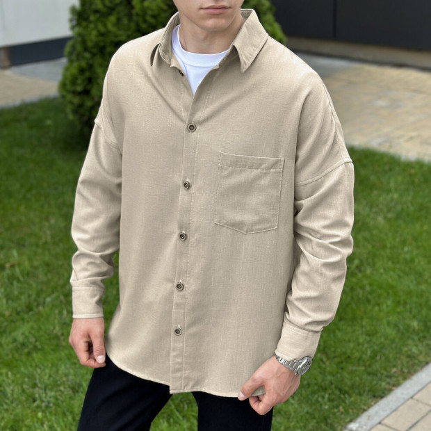 Сорочка Pobedov Founder Бежевий, S - 3
