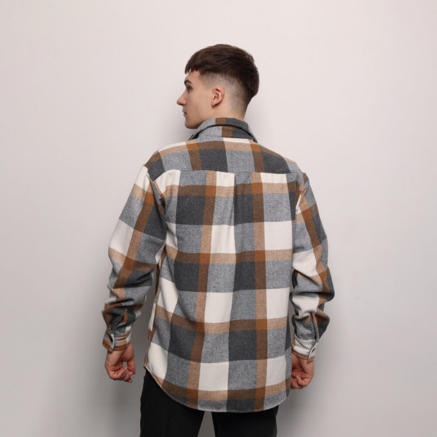 Сорочка Pobedov Tartan Сіро-коричневий, XL - 1