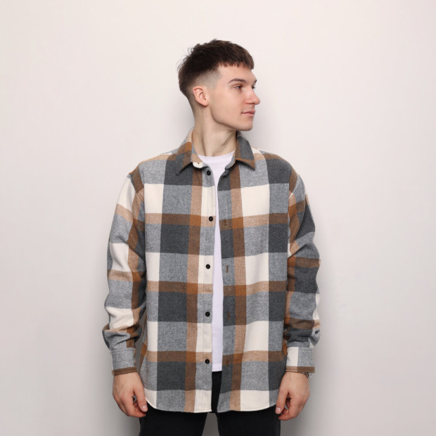Сорочка Pobedov Tartan Сіро-коричневий, S - 2