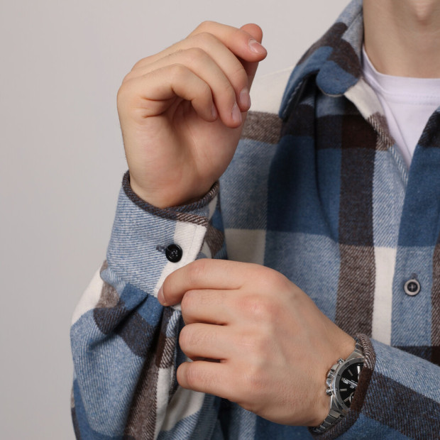 Сорочка Pobedov Tartan Синьо-чорний, 2XL - 4
