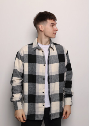 Недавно просмотренные Рубашка Pobedov Tartan Черно-белый