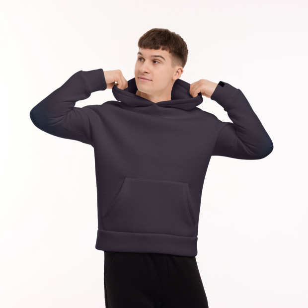 Худі Pobedov 008 ЗИМА Темно-сірий, 3XL - 2