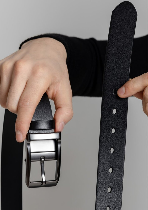 Ремінь Pobedov Leather Belt Чорний
