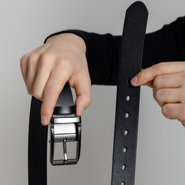 Ремінь Pobedov Leather Belt Чорний, Універсальний - 