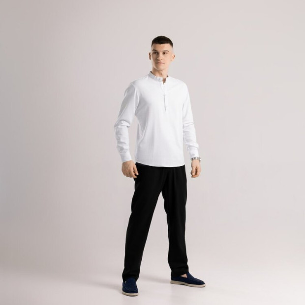 Комплект Сорочка Pobedov Exlnt + Штани Pobedov Chill Біло-чорний, M - 