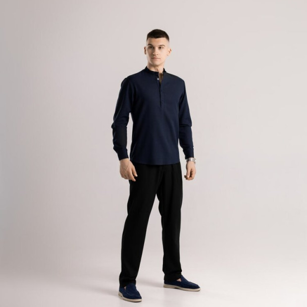 Комплект Сорочка Pobedov Exlnt + Штани Pobedov Chill Синьо-чорний, XL - 