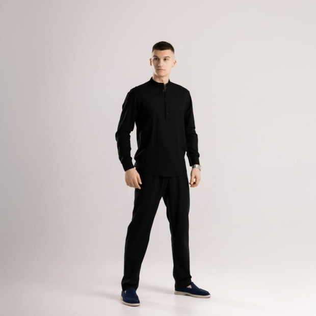 Комплект Сорочка Pobedov Exlnt + Штани Pobedov Chill Чорний, 3XL - 