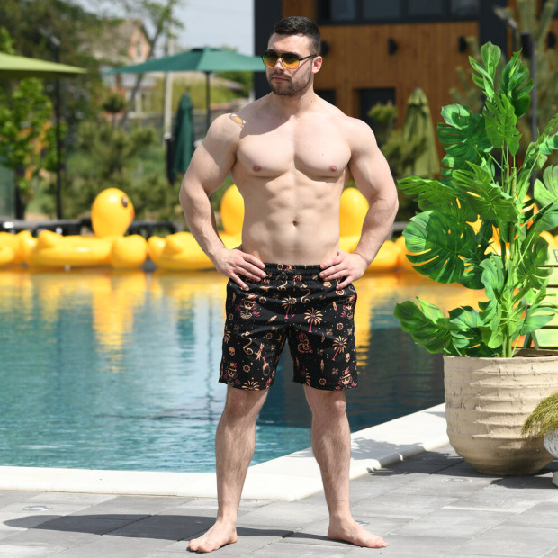 Пляжні шорти Pobedov Vocation Totem Чорний, 2XL - 3