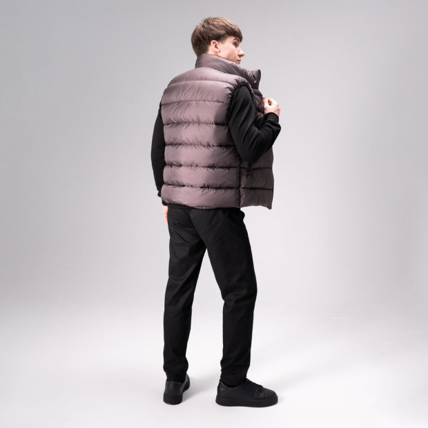 Комплект Жилет Pobedov Puffer + Світшот 001+ Штани Pobedov Step Шоколадно-чорний, 3XL - 1