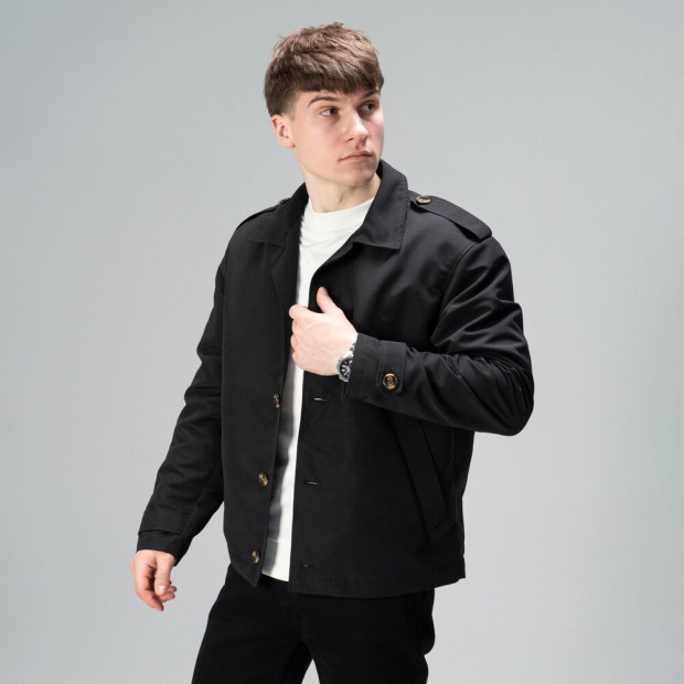 Тренч Slavni Rebel Чорний, 2XL - 