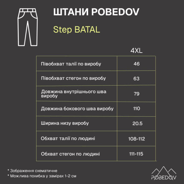 Штани Pobedov Step BATAL Сірий, 4XL - 7