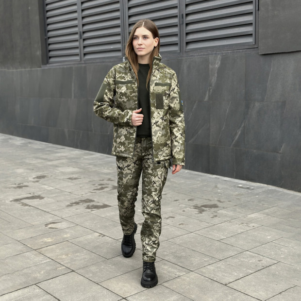 Куртка Pobedov Shadow Жіноча Військова з липучками Піксель, S - 3