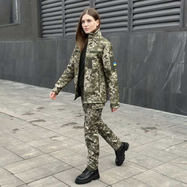 Куртка Pobedov Shadow Жіноча Військова з липучками Піксель, 3XL - 4
