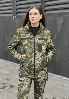 Куртка Pobedov Shadow Жіноча Військова з липучками Піксель, 2XL