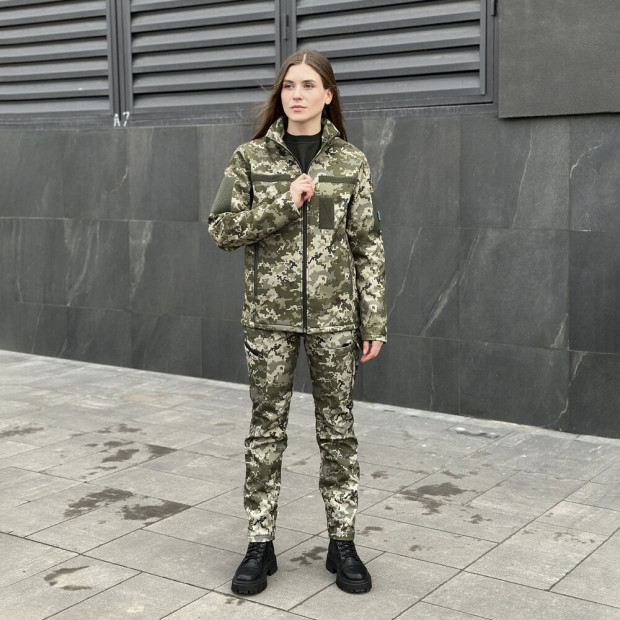 Куртка Pobedov Shadow Жіноча Військова з липучками Піксель, XL - 5