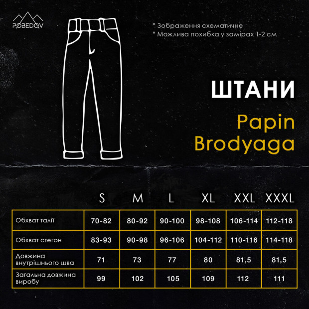 Штани-карго Pobedov Papin Brodyaga Чорний, 3XL - 8
