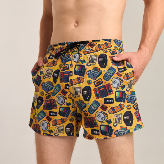 Шорти для плавання Slavni Swimming Pool Print Жовто-чорний, XL - 