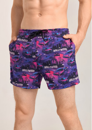Шорти для плавання Slavni Swimming Pool Print Синьо-фіолетовий, S