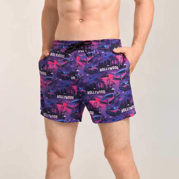Шорти для плавання Slavni Swimming Pool Print Синьо-фіолетовий, 2XL - 