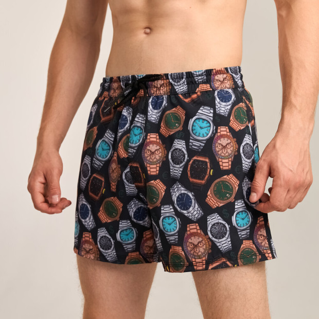 Шорти для плавання Slavni Swimming Pool Print Чорно-коричнево-сірий, XL - 1
