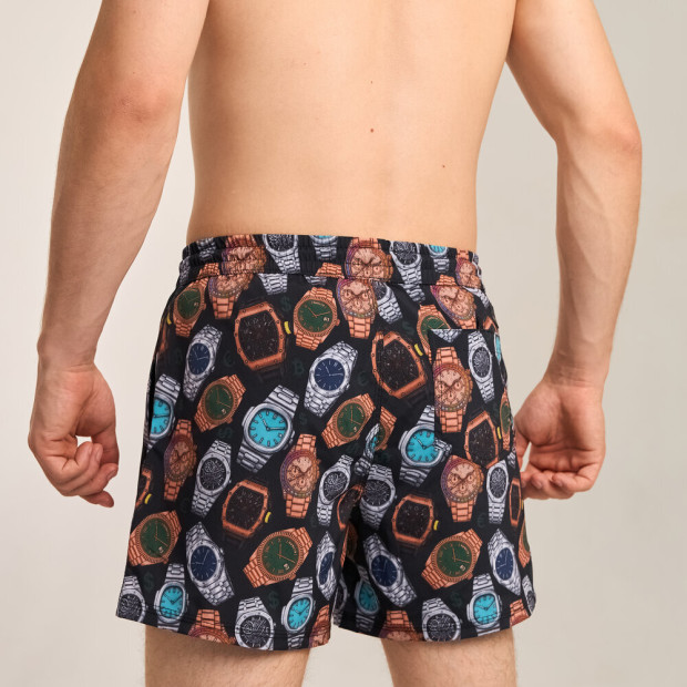 Шорти для плавання Slavni Swimming Pool Print Чорно-коричнево-сірий, XL - 3