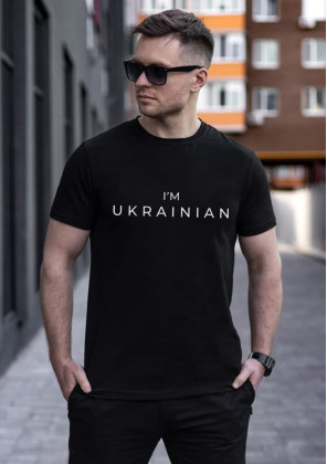 Нещодавно переглянуті Футболка Pobedov Peremoga - I'M UKRAINIAN наклейка біла Чорний