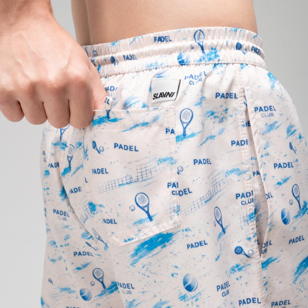 Шорти для плавання Slavni Swimming Pool Print Padel Cream - 5