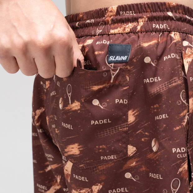Шорти для плавання Slavni Swimming Pool Print Padel Brown - 5